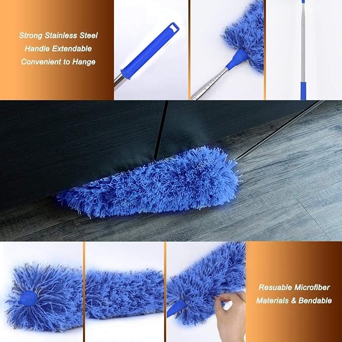 Microfiber Feather Duster Extendable Duster, Scratch-Resistant Cover, Bendable - Image 3