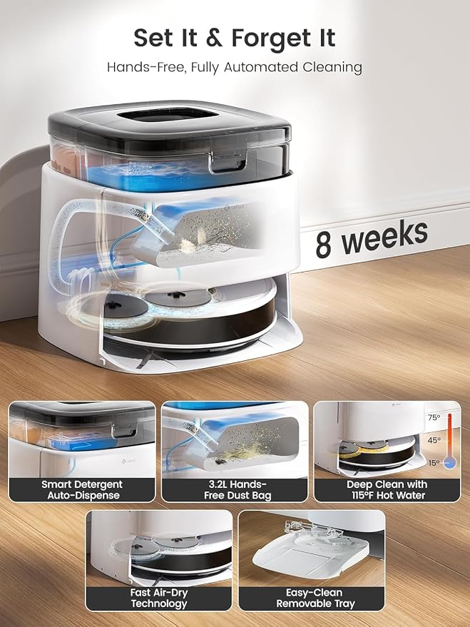 Lefant Robot Vacuum, M3 Robot Vacuum and Mop, 10000Pa Suction, Anti-Tangle - Image 3