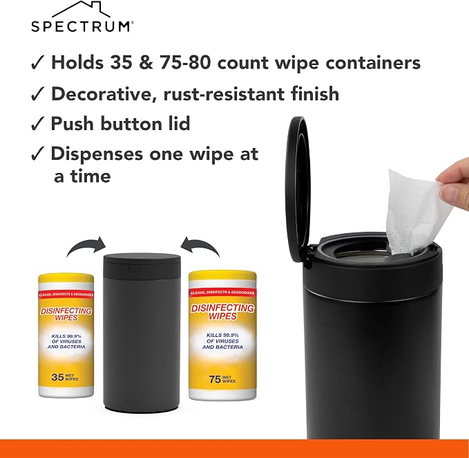 Spectrum Disinfecting Wipes Container Refillable Stainless Steel Wipe Holder - Image 3