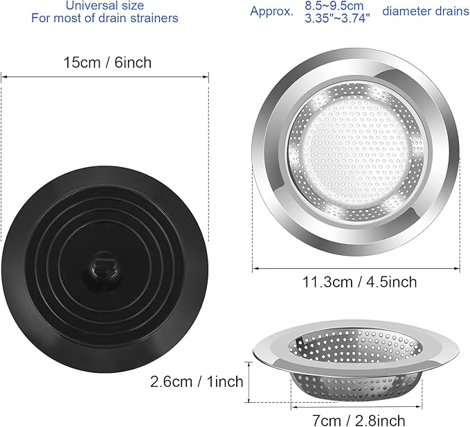 V-TOP Sink Strainer Stopper 4 Pack, Universal Silicone Kitchen Sink Drain - Image 4
