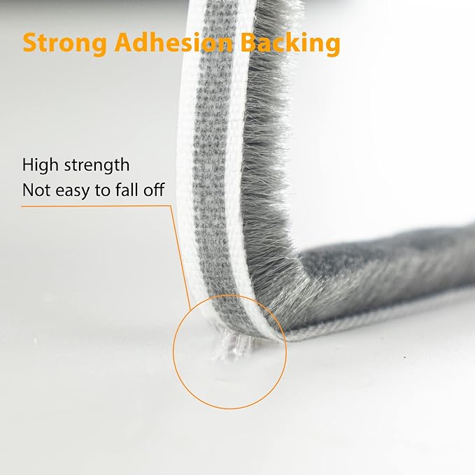 39.4FT Brush Weather Stripping, Neat Pile Self Adhesive Seal Strip - Image 4