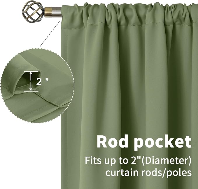BGment Olive Green Blackout Curtains - Image 6