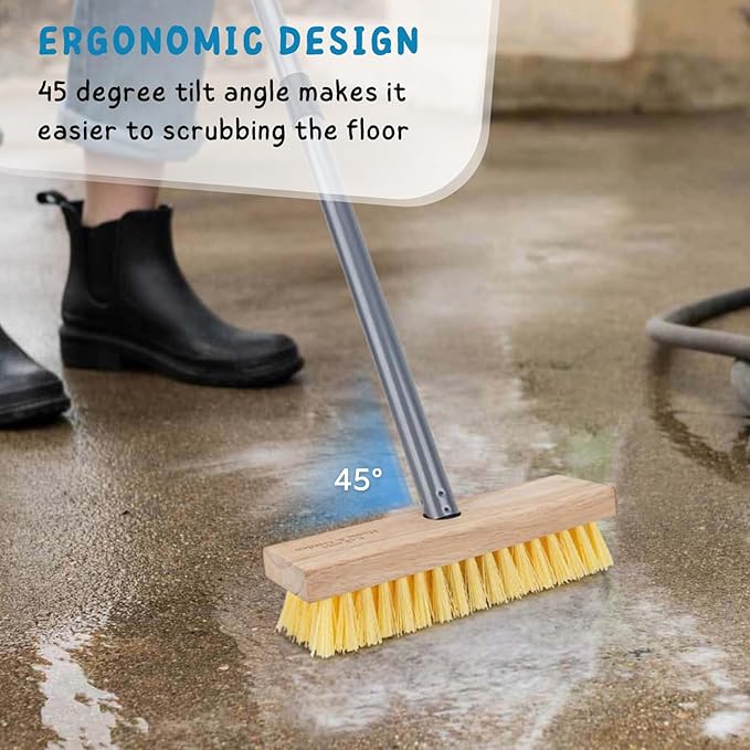 Floor Scrubber Brush with Long Handle - Image 2