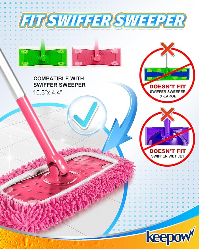 Keepow 8 Pack Reusable Mop Pads Compatible - Image 2