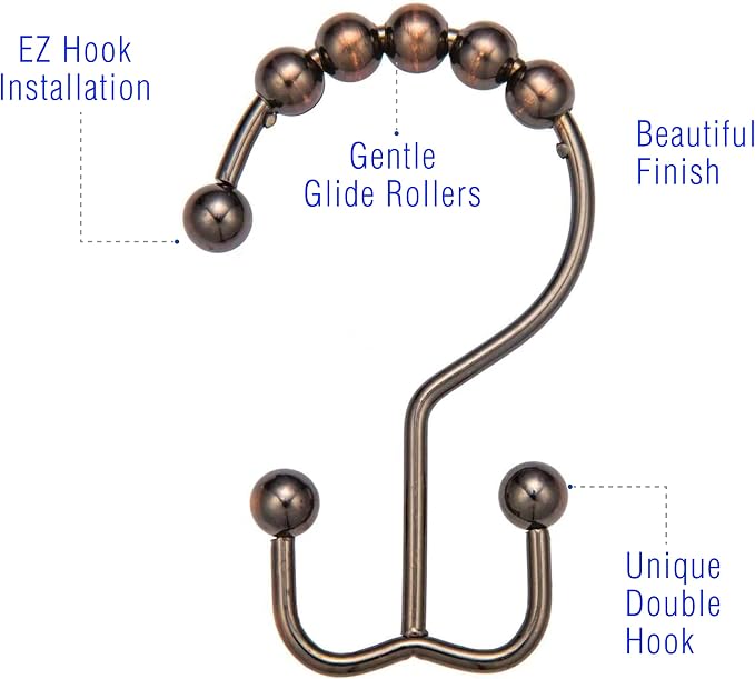 2lbDepot Shower Curtain Rings Hooks - Image 2