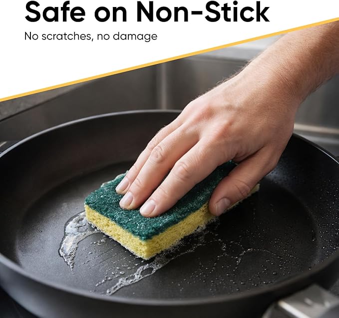 Kitchen Sponges for Washing Dishes, Non-Scratch Cellulose Dish Scrub Sponges - Image 5