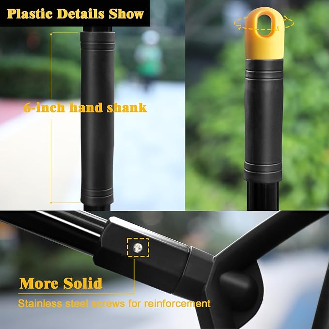 Heavy Duty Commercial Broom, 3 Pack Upgraded Angle Brooms - Image 4