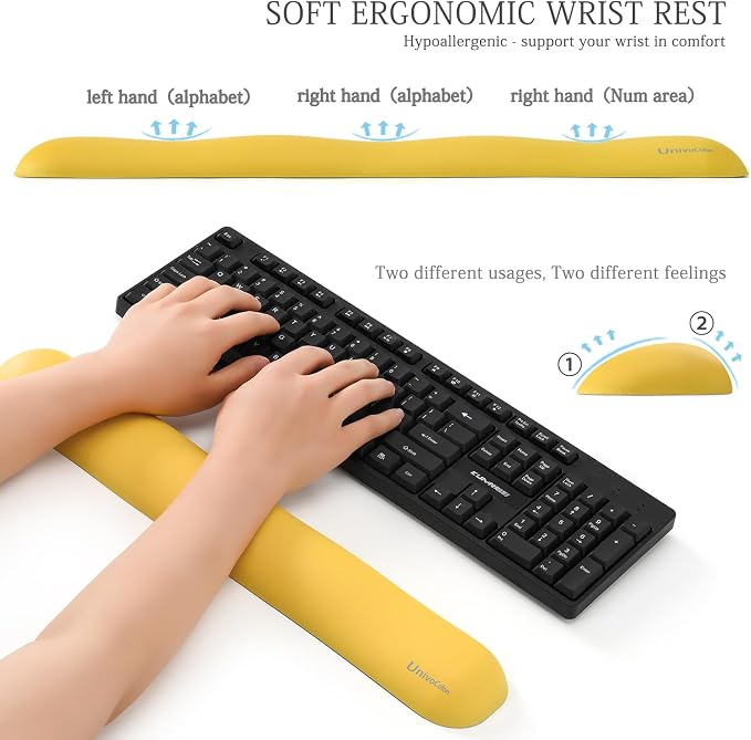 UnivoColors Design-Wave Set of Wrist Rest, Artificial Sheepskin+Memory - Image 3