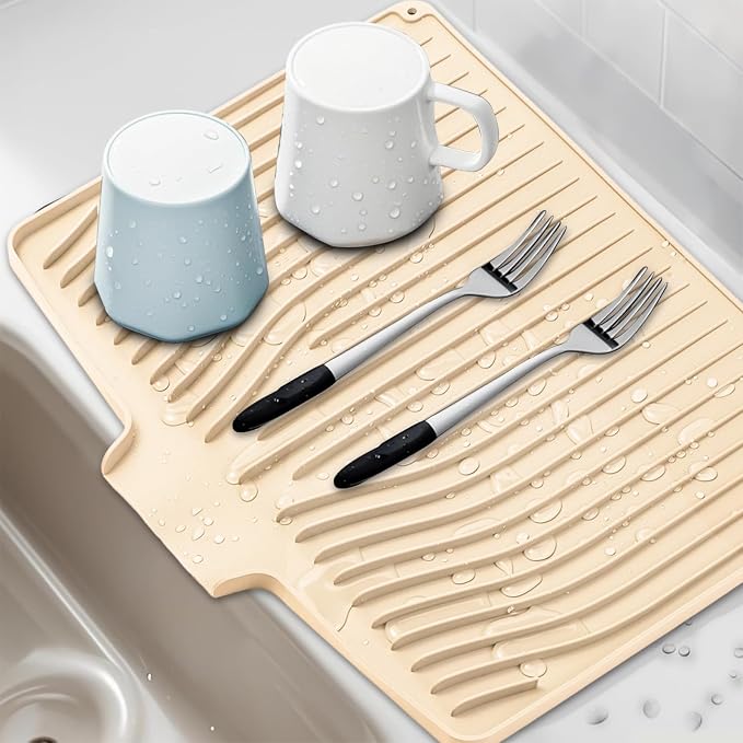 Silicone Dish Drying Mat for Kitchen Counter, Dish Drainer Mat, Non-Slip Drying - Image 7