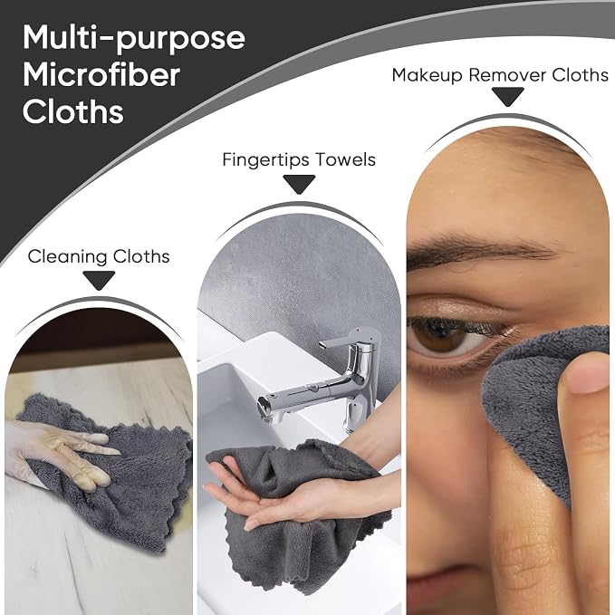 Orighty Washcloths 96 Pack, Ultra Soft Face Cloths 12 x 12 inch, Absorbent & - Image 5