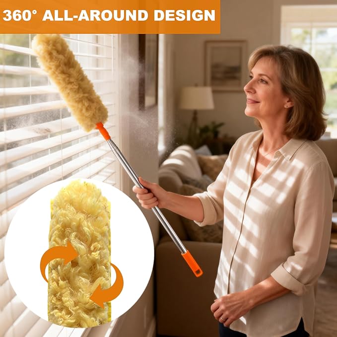 100 Inch Extended Handle Duster Heavy Duty Dusting 360° Duster Refills Kit - Image 5