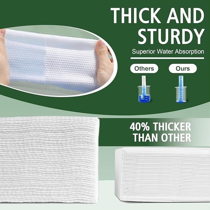 Disposable Face Towels 300 Count, Biodegradable Ultra Soft & Thick Facial Towels - Image 2