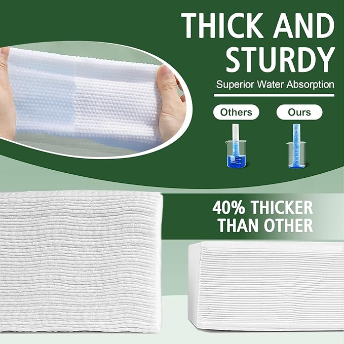 Disposable Face Towels 100 Count, Biodegradable Ultra Soft & Thick Facial Towels - Image 2