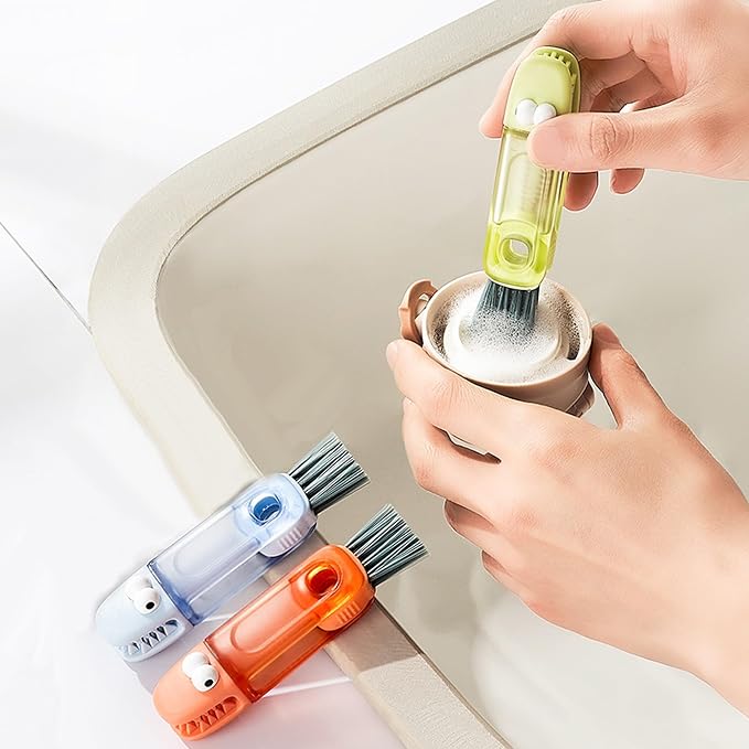 3 Pack 4 in 1 Cup Lid Cleaning Brush Water Bottle Cleaner Brush, Water Bottle - Image 2