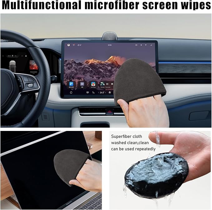 Car Screen Cleaner, 4.72×3.93" Triangle Microfiber Auto Screen Cleaning Pad - Image 4