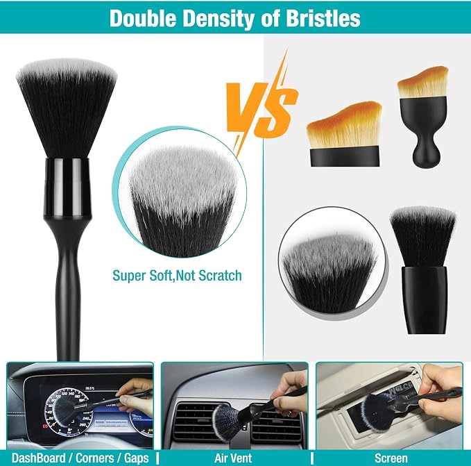 Luscinum Car Interior Duster Detailing Cleaning Gel Brushes Kit, Soft Dust - Image 4