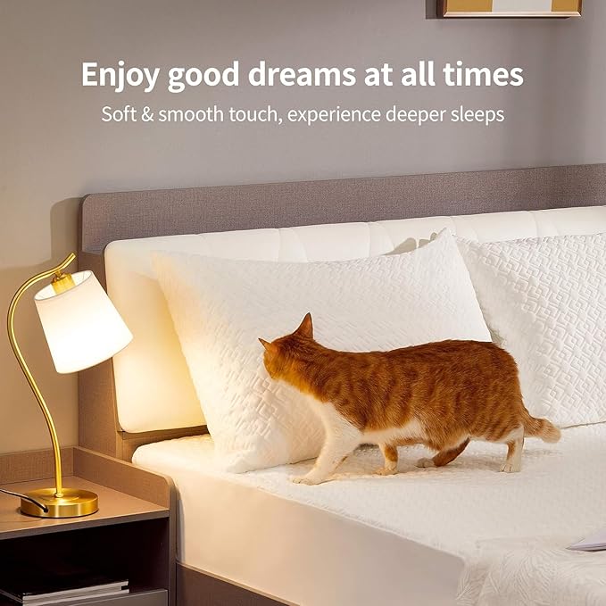 CoolShields Pillow Protector (4 Pack) King – Waterproof Zippered Pillow Covers, Hypoallergenic, Premium Pillowcase Encasement for Better Sleep