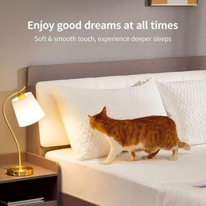 CoolShields Pillow Protector (4 Pack) King – Waterproof Zippered Pillow Covers, Hypoallergenic, Premium Pillowcase Encasement for Better Sleep