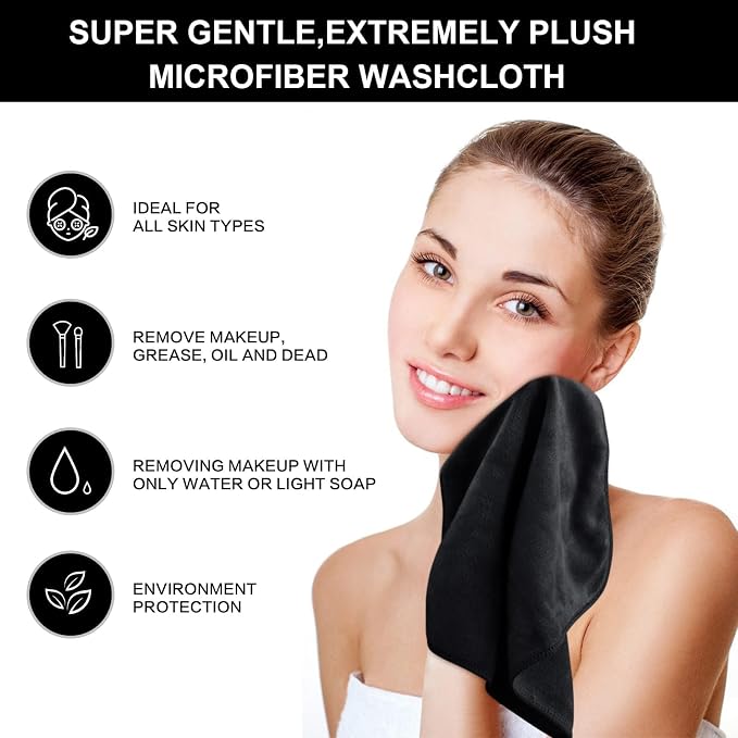 SINLAND Microfiber Facial Cloths Fast Drying Washcloth 12inch x 12inch - Image 6