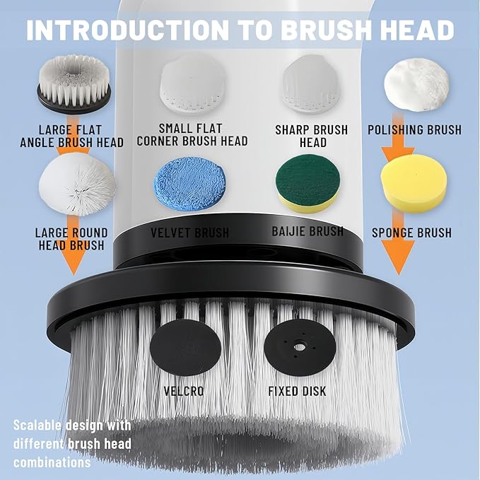 Electric Spin Scrubber- Ditch The Scrubbing! Long Handle Shower Scrubber - Image 3