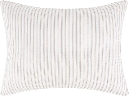Levtex Home Tobago Stripe Taupe Reversible King/Cal King Quilt Set (106x92in) and 2 Pillow Shams (36x20in) - Striped - Taupe, White - Cotton King Size Quilt Bedding Set - Lightweight Soft Pre-Washed