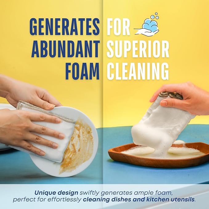Mother-Earth 6 Pack Cotton Dish Cloths, Ultra Absorbent Quick-Drying Cleaning - Image 3