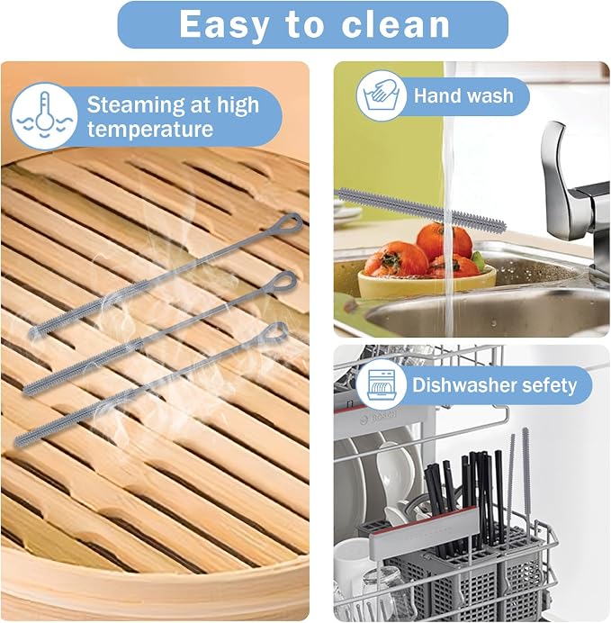 2Pcs Silicone Straw Cleaner Brush, 9.84in Reusable Straw Cleaner - Image 5