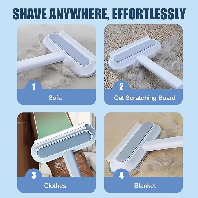 Pet Hair Remover 4 in 1- Reusable Long Handle Dog Hair Remover Brush, Washable - Image 6
