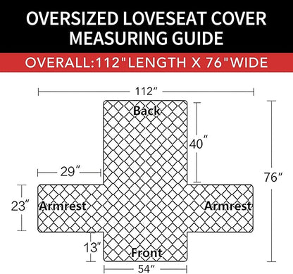 Easy-Going Sofa Slipcover Reversible Loveseat Sofa Cover Couch Cover for 2 Cushion Couch Furniture Protector with Elastic Straps for Pets Kids Dog Cat (Oversized Loveseat, Dark Blue/Ivory)