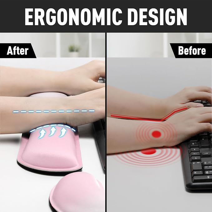 Gimars Upgrade Enlarge Silky Gel Memory Foam Keyboard Wrist Rest, Wrist Rest - Image 3