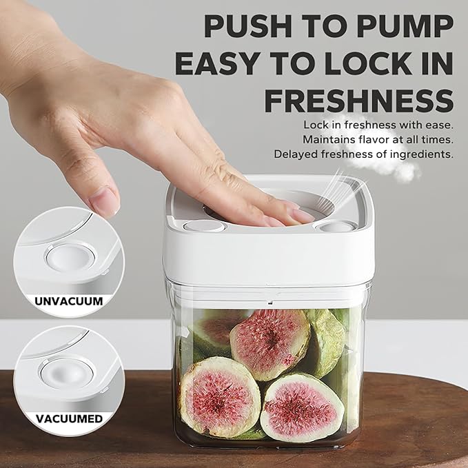 Manual Vacuum Jar With One-Button Vacuum Pump, Airtight Food Cereal Containers - Image 4
