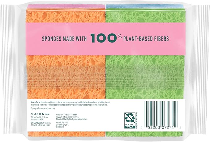 Scotch-Brite Multi-Purpose Kitchen Sponges, 16 Total, Highly Absorbent - Image 5