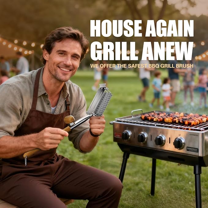 HOUSE AGAIN Grill Brush and Scraper Bristle Free - Image 7