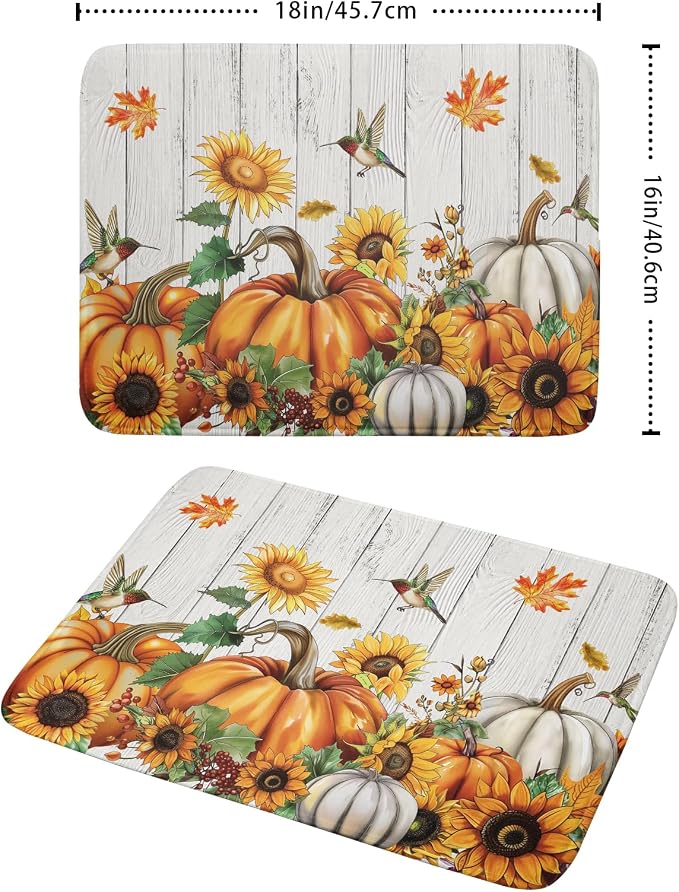 Fall Sunflower Maple Leaves Dish Drying Mat - Image 2