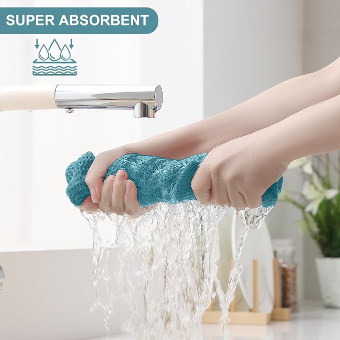 Homaxy 100% Cotton Kitchen Towels and Dishcloths Set, 12 x 12 Inches and 13 x - Image 3