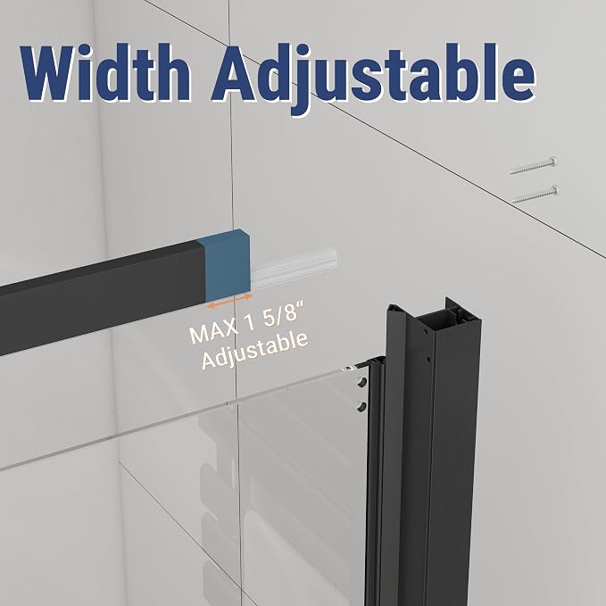 46" W x 78" H 3-Panels Sliding Shower Door, Shower Door Clear 6mm Tempered Glass - Image 8