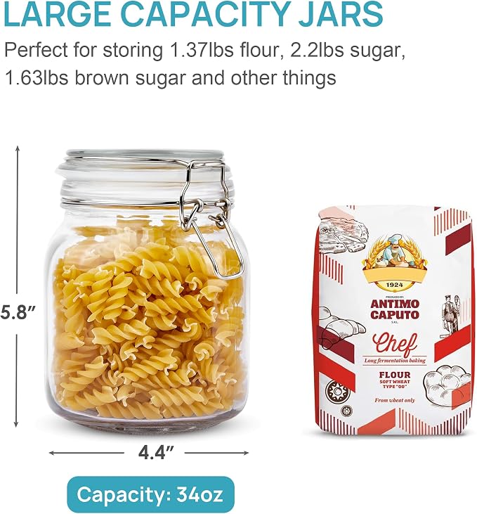 Vtopmart 34oz Glass Food Storage Jars - Image 2