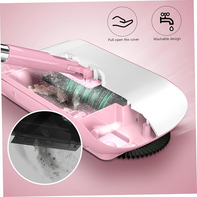 Naisicore Carpet Sweeper Manual, 2 in 1 180 Degree Rotating Hand Push Sweeper - Image 8