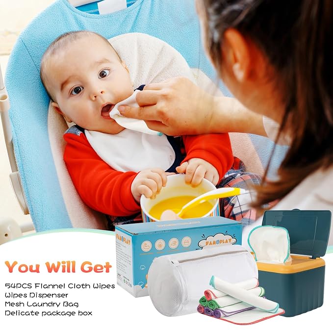 54 Packs Flannel Reusable Baby Wipes - Image 7