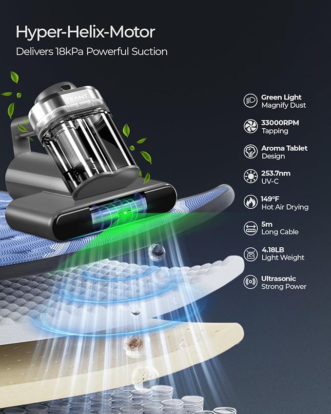 Powerful Mattress Bed Vacuum Cleaner, 2-Speed Mattress Vacuum - Image 3