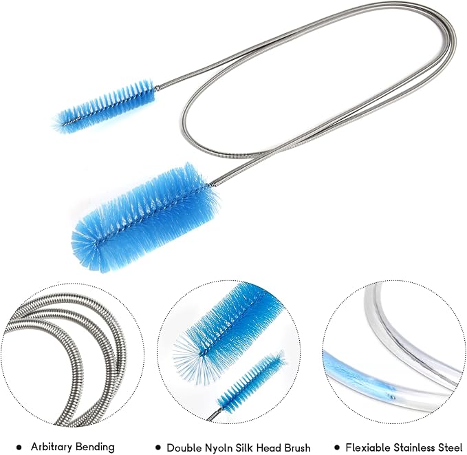 12 Pack Glass Tube Pipe Cleaner Set, 17 Inch Long Handle Nylon Brush - Image 4
