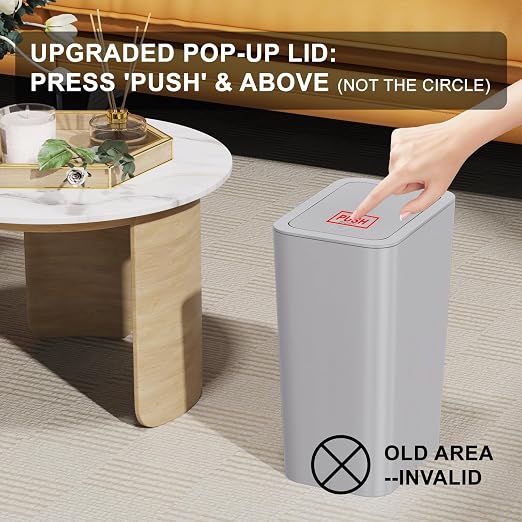 N. NETDOT 3 Pack 10 Liter / 2.6 Gallon Bathroom Trash Can, Small Trash Can - Image 3