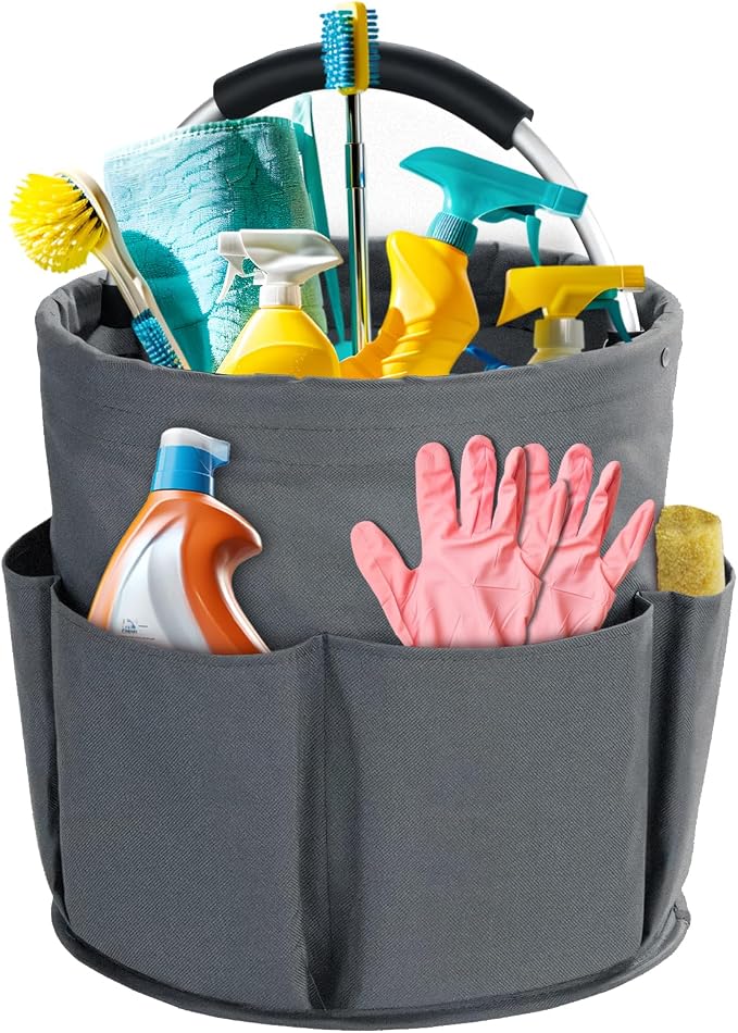 Cleaning Caddy with Handle, Cleaning Products Organiser, 17L Foldable Storage by Bototack