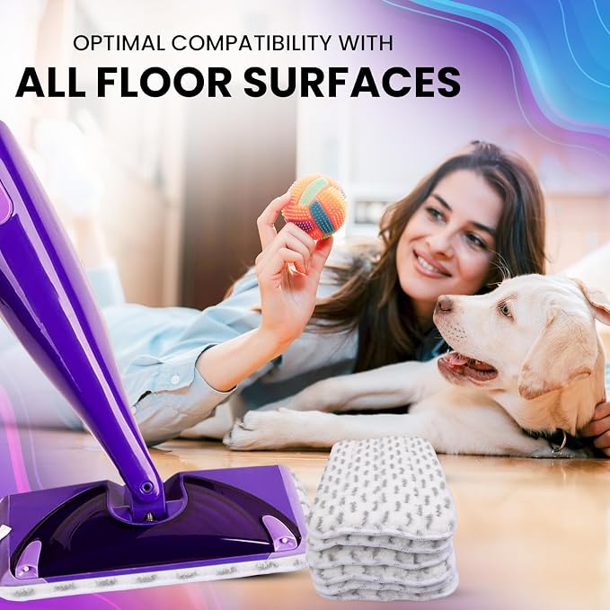 3pcs of Universal 11-inch Velcro Type Reusable Floor Mop Pads Compatible - Image 2