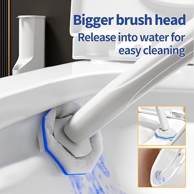 80Pcs Toilet Wand Refills for Disposable Toilet Bowl Brush Scrubber Cleaner - Image 6