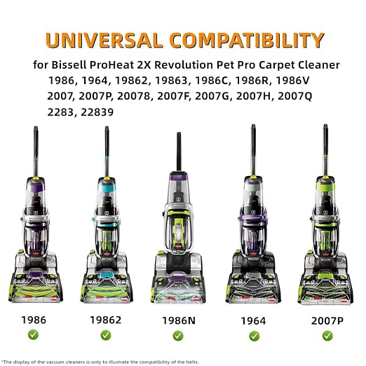 Replacement Belt Set for Bissell ProHeat 2X Revolution Pet Pro Carpet Cleaner - Image 3