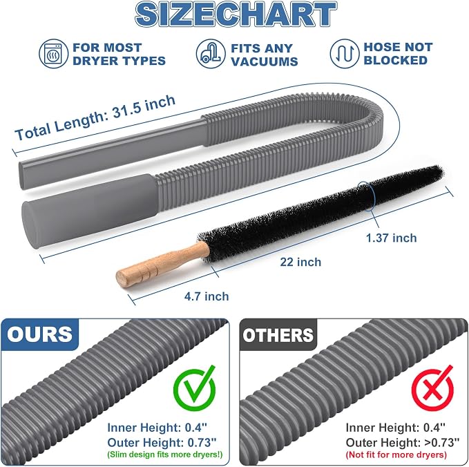 2 Pieces Dryer Vent Cleaner Kit Compatible - Image 5