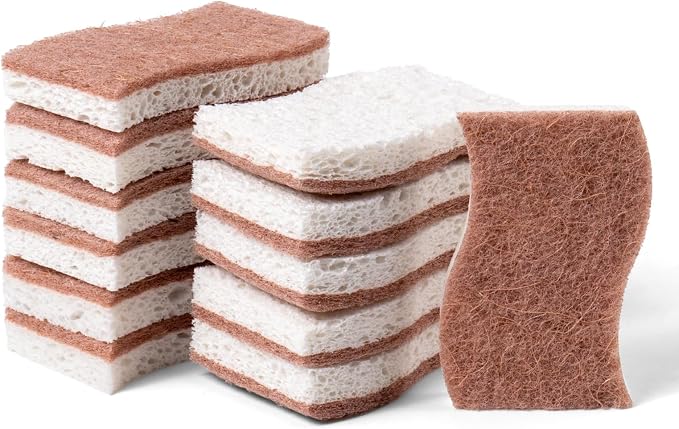 Eco-Friendly Sisal and Wood Pulp Cotton Double-Sided Cleaning Sponges by SHINEMOON