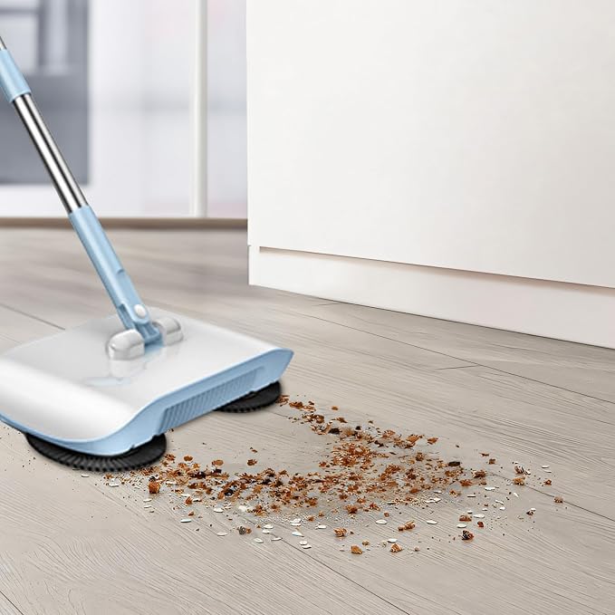 Carpet Sweeper Manual Manual Vacuum Sweeper 2 in 1 Hand Push 180 Degree - Image 2