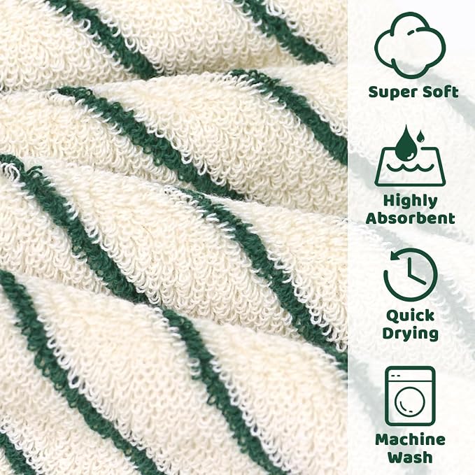 Jacquotha Striped Cotton Washcloths 12 Pack, 13” x 13” - Image 5